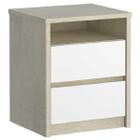 Mesa de Cabeceira 2 Gavetas 100% Mdf 807 Marfim Areia/Branco - Foscarini