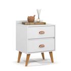 Mesa De Cabeceira 2 Gavetas Criado Para Quarto Decoração Com prateleira modelo Madero