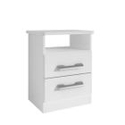 Mesa de Cabeceira 2 Gavetas Firenze D'doro Branco