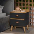 Mesa De Cabeceira 2 Gavetas Pé Palito Retro Mesinha Quarto Varias Cores Madero New