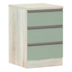 Mesa de Cabeceira 3 Gavetas 40cm Estrutura Legno Crema Prime Plus Luciane Móveis