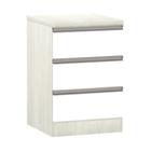 Mesa de Cabeceira 3 Gavetas 40cm Estrutura Legno Crema Prime Plus Luciane Móveis