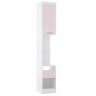 Mesa De Cabeceira 38cm 1 Pt E 1 Gvt Alpes Luciane Móveis Branco Com Rosa