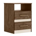 Mesa de Cabeceira Apolo 46cm 2 Gavetas Linha Cômoda Castanho Wood Flex Moval