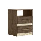 Mesa de Cabeceira Apolo Color Flex com 2 Gavetas Castanho Wood/Avelã - PR Móveis