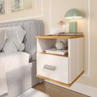 Mesa de Cabeceira Balli Multifuncional 2 em 1 Suspensa Gaveta Oculta Compartimento Secreto - Oliart