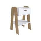 Mesa de Cabeceira Branco Aveiro Oak Gaveta Prateleira Tomada