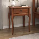 Mesa de Cabeceira Classica Pés Cabriolet 1 Gaveta Castanho Leone