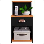 Mesa de Cabeceira Cléo Criado Com Gaveta e Nicho Para Quarto Cama Box