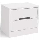 Mesa De Cabeceira Com 2 Gavetas Kappesberg Mdf/mdp 48x38x54 Cm Pintura Uv Brilhante Branco S822