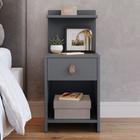 Mesa de Cabeceira com Gaveta e Prateleira Criado Quarto Mudo Box Boss