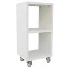 Mesa de Cabeceira Com Rodas Mdf Branco Tx - Monta Lar