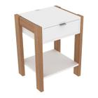 Mesa de Cabeceira Com Tomada 1 Gaveta AZ1016 Amendoa Branco Tecno Mobili