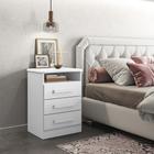 Mesa de Cabeceira em MDF e MDP 3 Gavetas com Corrediça Telescópica 70x50x40cm Portugal Lanza