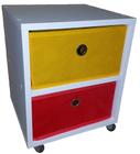 Mesa de cabeceira gaveteiro Organibox com 2 gavetas 32x37x30cm - Amarelo e vermelho