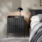 mesa de cabeceira industrial grafite para cama moriah 45cm