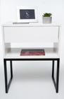 Mesa De Cabeceira Industrial Off White Eco 50cm Base Preta Enviamos Montado - FL DECOR