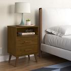 Mesa de Cabeceira ITALIA 2 Gavetas com Pés Retro - /Freijó