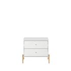 Mesa de Cabeceira Jasper 64 cm - Branco Gloss c/ Dourado