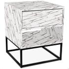 Mesa de Cabeceira Lonova Quarto Design Industrial Aço e MDF com Gaveta Preta Vulcano - Genus Móveis