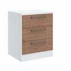 Mesa de Cabeceira Modulada Requinte com 3 Gavetas - Macadâmia/Duna Line