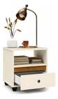 Mesa De Cabeceira Mudo Box Retro Quarto Cama - Off White/Nature