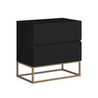 mesa de cabeceira para quarto pé de ferro dourado estilo industrial eros 45cm de largura design luxuosa - Casa Detalhe