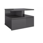 Mesa De Cabeceira Prateoleira Flutuante 1 Gaveta Preto Em Mdf