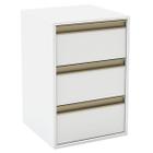 Mesa De Cabeceira Pux 3 Gavetas 100% Mdf Branco - Belmax