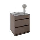Mesa de Cabeceira Quarto Belize 3 Gavetas e Tampo de Vidro