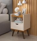 Mesa De Cabeceira Quarto Casal Solteiro Alice 1 Gaveta -Off White