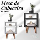 Mesa de Cabeceira Retrô Pé Palito 52x30x35 Preto Decoração Casa Quarto Resistente Abajur Madeira com certificação ambiental