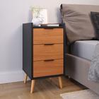 Mesa De Cabeceira Retrô Quarto Mesa Lateral Canto Decorativo Toni 3 Gavetas G2 Plus