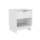 Mesa de Cabeceira Solteiro 1145 - c/1 Gaveta Branco/Courano Branco - Carraro