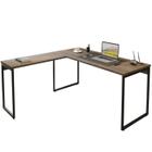 Mesa De Canto Para Escritorio Estilo Industrial 133160 Castanho Mobel - Moveis Belo