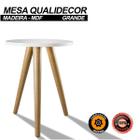 Mesa De canto Pe Palito Redonda Para Sala Apoio Lateral mdf Fosco