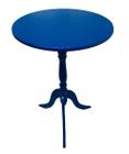 Mesa de Canto Redonda MDF Azul Wincy