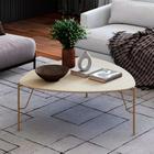 Mesa de Centro 36cm para Sala 100% MDF com Pés em Metal