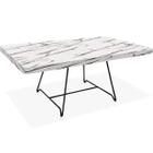 Mesa de Centro Amsterdã Retangular em Aço e MDF Clean - Preta e Vulcano
