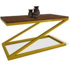 Mesa De Centro Astana Retangular Para Sala Decor Madeira MDF Compacta Amarelo - Genus Móveis