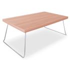 Mesa de Centro Berlim Retangular em Aço e MDF Clean - Prata e Jade
