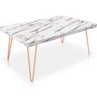 Mesa de Centro Dublin Retangular em Aço e MDF Clean - Cobre e Vulcano