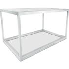 Mesa De Centro Goldin Retangular Para Sala Decoração Branco/Branco