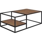 Mesa de Centro Industrial Steel Quadra Artesano 100 cm (largura) MDP Vermont Estrutura Aço Preto