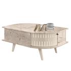 Mesa de Centro Moderna para Sala 90cm Indy M01 Calacata/Off White - Mpozenato