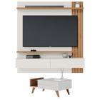 Mesa de Centro Noronha com Painel para Tv Suspenso Juriti 1.5 Off White Matte Freijó Colibri