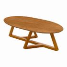 Mesa de Centro Oval para Sala Classic Pés em Madeira Maciça Pinus - Nature - Ofertamo