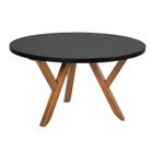 Mesa de Centro Redonda Ipiranga Amêndoa e Preta
