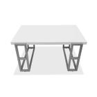 Mesa De Centro Retangular Para Sala Brienz Prata e Branco - Genus Móveis