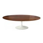 Mesa de Centro Saarinen 46cm Oval Imbuia 120x80cm - Base Branca - mgsaarinen